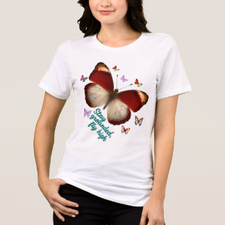 Camiseta Triblenda Manténgase con los pies en la tierra, vuele alto: