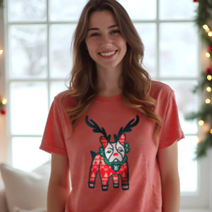 Camiseta Triblenda Mantente cómodo   Navidades de renos de Bulldog fr