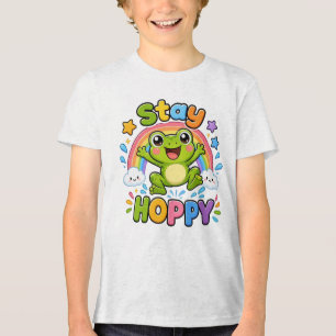 Camiseta Triblenda Mantente Saltarín Diseño de Dibujo Animado de Ra