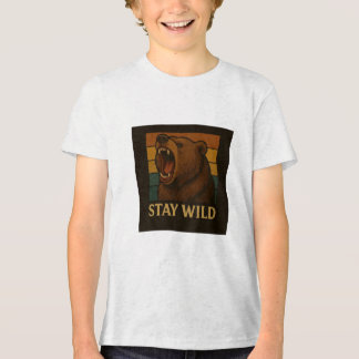 Camiseta Triblenda Mantente salvaje gráfico de animales de época para