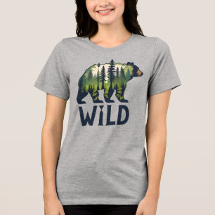 Camiseta Triblenda Mantente Salvaje Oso Tee - ¡Aventura Esperando!