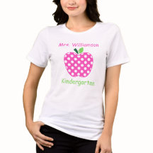 Manzana de maestro de lunares rosa y verde