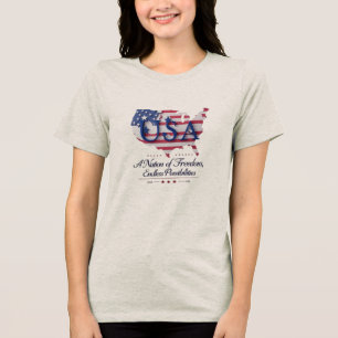 Camiseta Triblenda Mapa de Estados Unidos - Un país de libertad Ele