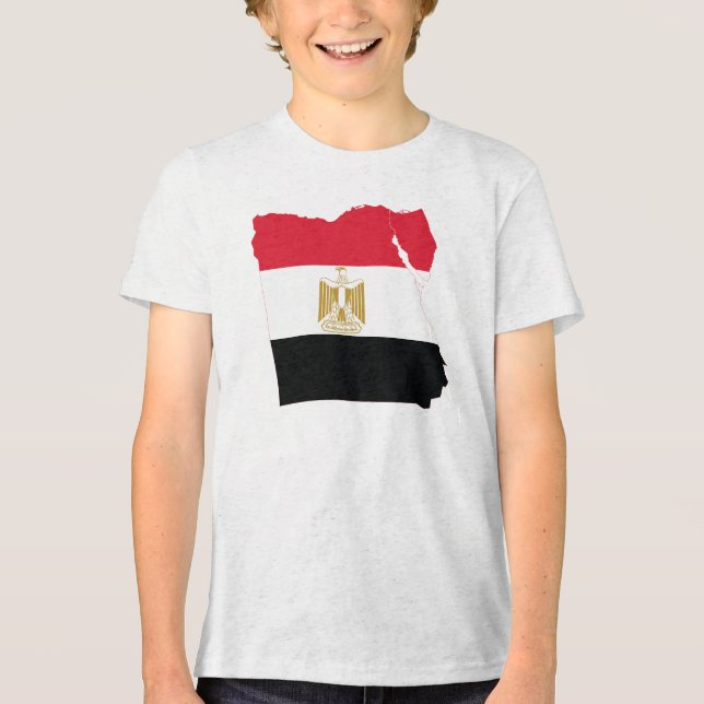 Camiseta Triblenda Mapa de la bandera de Egipto (Anverso)