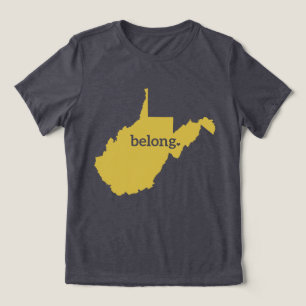 Camiseta Triblenda Mapa de Virginia Occidental Orgullo del Estado de 