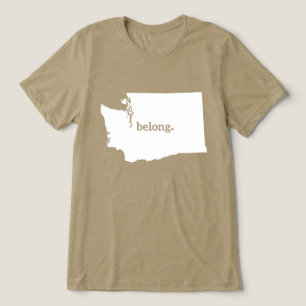 Camiseta Triblenda Mapa del estado de Belong Washington, PNW