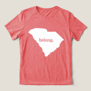 Camiseta Triblenda Mapa del estado de Carolina del Sur