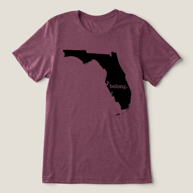 Camiseta Triblenda Mapa del estado de Florida Pertenece (Diseño delantero )