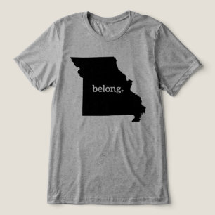 Camiseta Triblenda Mapa del estado de Heart Missouri Belong