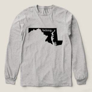 Camiseta Triblenda Mapa del estado de Maryland Belong