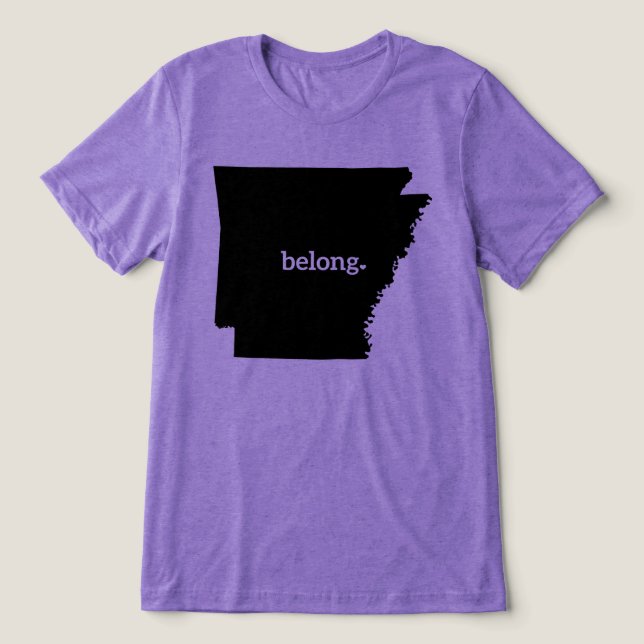 Camiseta Triblenda Mapa estatal de Arkansas Belong (Diseño delantero )