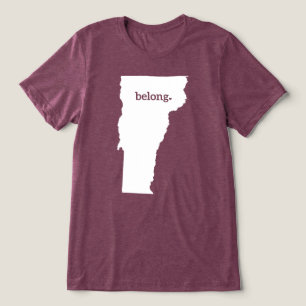 Camiseta Triblenda Mapa estatal de Heart Vermont Belong