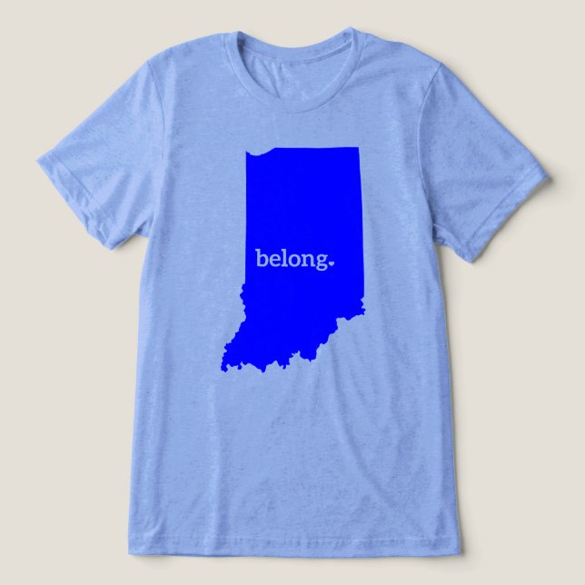Camiseta Triblenda Mapa estatal de Indiana Belong (Diseño delantero )