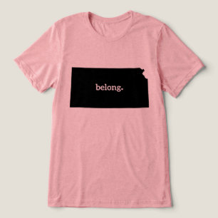 Camiseta Triblenda Mapa estatal de Kansas Belong