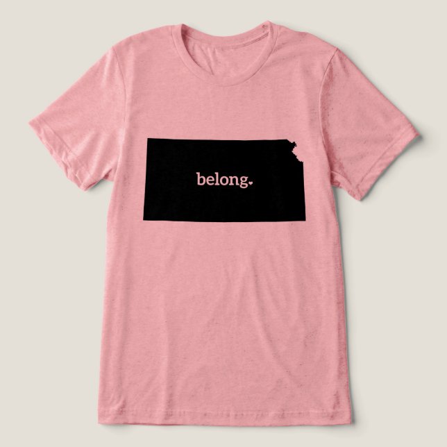 Camiseta Triblenda Mapa estatal de Kansas Belong (Diseño delantero )