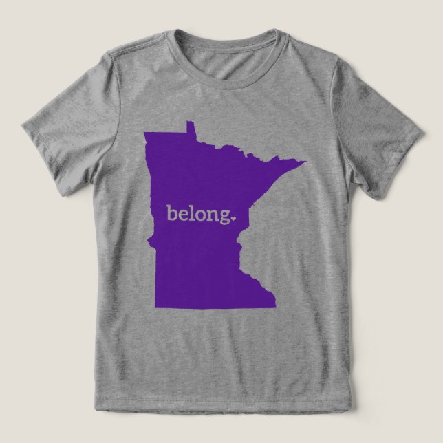 Camiseta Triblenda Mapa estatal de Minnesota Pertenece (Diseño delantero )