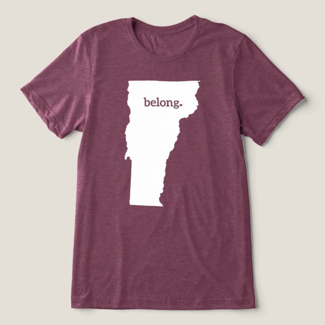 Camiseta Triblenda Mapa estatal de Vermont Belong (Diseño delantero )