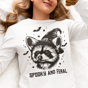 Camiseta Triblenda Mapache bruja espeluznante y salvaje de Halloween
