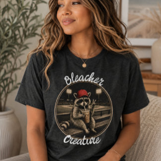 Camiseta Triblenda Mapache Criatura Gradería Béisbol Deportes