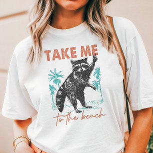 Camiseta Triblenda Mapache de verano de chica salvaje en la playa
