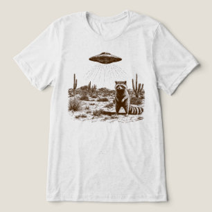 Camiseta Triblenda Mapache divertido Abducción alienígena OVNI Desier