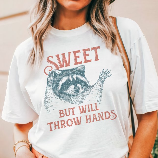 Camiseta Triblenda Mapache Dulce pero que se Pelea (Subido por el creador)