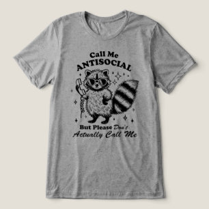 Camiseta Triblenda Mapache Introvertido Antisocial