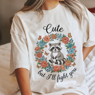 Camiseta Triblenda Mapache Lindo Pero Te Pelearé Arte Divertido De An