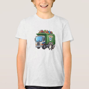 Camiseta Triblenda Mapache lindo y camión de "comida"