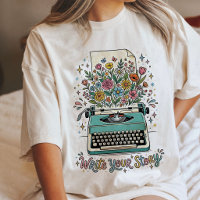 Máquina de Escribir Floral "Escribe Tu Historia"