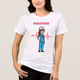 Camiseta Triblenda Marca + Tela "Enfermera Registrada" Suave Unisex M