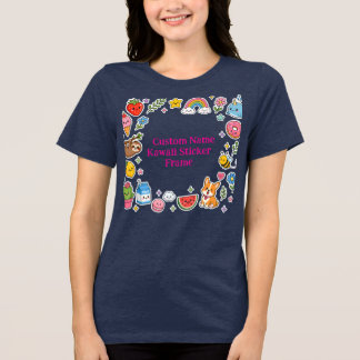 Camiseta Triblenda Marco de Sticker Personalizado Kawaii