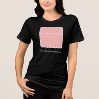Camiseta Triblenda Marco personalizado de foto de mascota rosa con bo