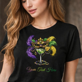 Camiseta Triblenda Mardi Gras Masquerade Mask & Martini Party