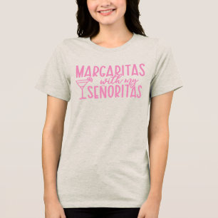 Camiseta Triblenda Margaritas con mis Señoritas Grupo de Despedida de