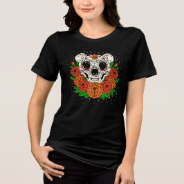 Camiseta Triblenda Margaritas de Octubre y Cráneo de Oso