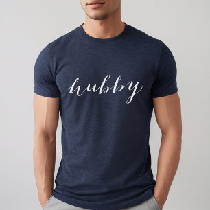 Camiseta Triblenda Marido Moderno Blanco Script Azul Hombres