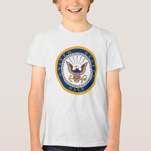 Camiseta Triblenda Marina de Estados Unidos | Emblema naval (Anverso)