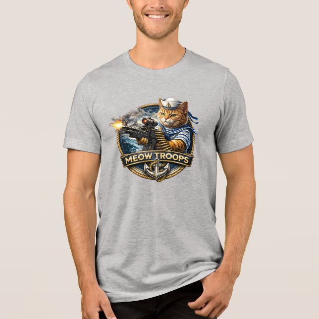 Camiseta Triblenda Marines Gatito.  (Anverso)