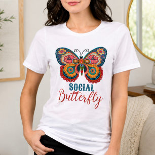 Camiseta Triblenda Mariposa Antisocial Divertida Colorida Inspirivida
