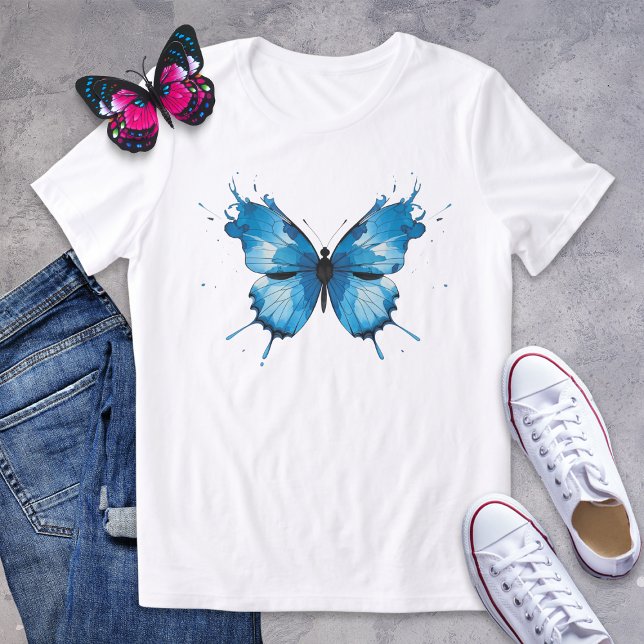 Camiseta Triblenda Mariposa de color azul (Subido por el creador)