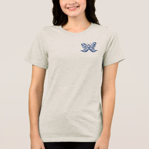 Camiseta Triblenda Mariposa de Concientización sobre el Cáncer de Col