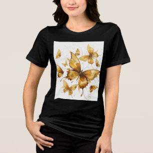 Camiseta Triblenda Mariposa dorada, sombras suaves de otoño