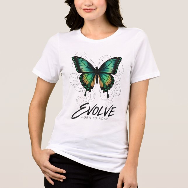Camiseta Triblenda Mariposa Etérea "EVOLVE" (Anverso)