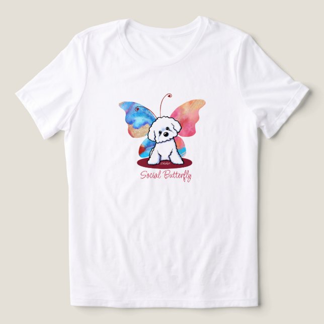 Camiseta Triblenda Mariposa KiniArt Bichon (Diseño delantero )