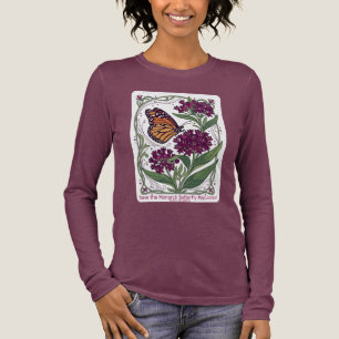 Camiseta Triblenda Mariposa monarca en algodoncillo morado