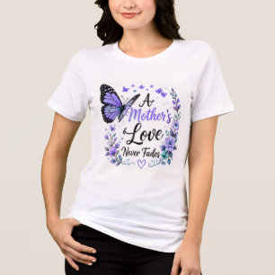 Camiseta Triblenda Mariposa Morada Amor de Madre Nunca se Marchita