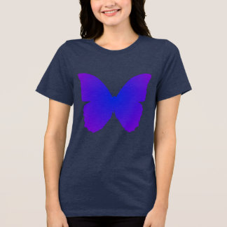Camiseta Triblenda Mariposa Morada y Azul