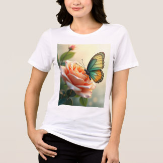 Camiseta Triblenda Mariposa Rosa Elegance T-Shirt