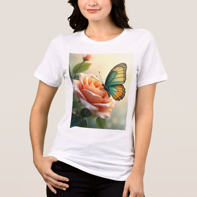 Camiseta Triblenda Mariposa Rosa Elegance T-Shirt (Anverso)